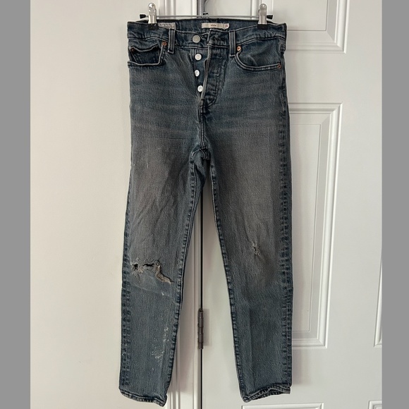 Levi's Wedgie Fit Icon Ankle Jeans Black - Picture 1 of 10